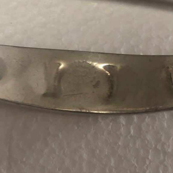 VTG Taxco Abalone Inlay Sterling Bangle Bracelet Floral Flower Butterfly 6.5” - Picture 6 of 9